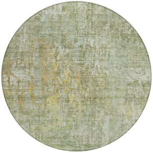 HomeRoots 5' Modern Sage Abstract Washable Area Rug - Durable, Stylish Indoor/Outdoor Design for Any Space 8' Round 607886
