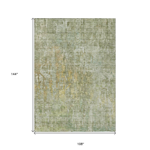 HomeRoots 5' Modern Sage Abstract Washable Area Rug - Durable, Stylish Indoor/Outdoor Design for Any Space 9' X 12' 607888