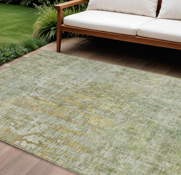 HomeRoots 5' Modern Sage Abstract Washable Area Rug - Durable, Stylish Indoor/Outdoor Design for Any Space 10' X 14' 607889