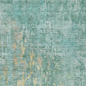 HomeRoots 5' Teal Blue Abstract Rug - Washable, Durable, Stylish Indoor/Outdoor Area Rug for High-Traffic Spaces 5' X 8' 607891