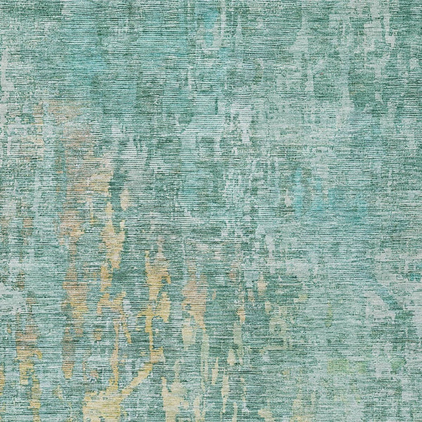 HomeRoots 5' Teal Blue Abstract Rug - Washable, Durable, Stylish Indoor/Outdoor Area Rug for High-Traffic Spaces 5' X 8' 607891