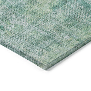 HomeRoots 5' Teal Blue Abstract Rug - Washable, Durable, Stylish Indoor/Outdoor Area Rug for High-Traffic Spaces 8' Round 607892