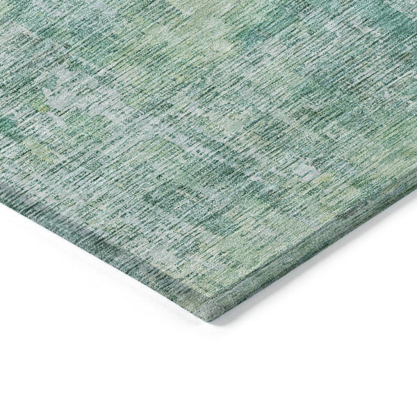HomeRoots 5' Teal Blue Abstract Rug - Washable, Durable, Stylish Indoor/Outdoor Area Rug for High-Traffic Spaces 8' Round 607892