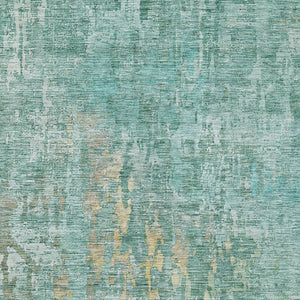 HomeRoots 5' Teal Blue Abstract Rug - Washable, Durable, Stylish Indoor/Outdoor Area Rug for High-Traffic Spaces 8' X 10' 607893