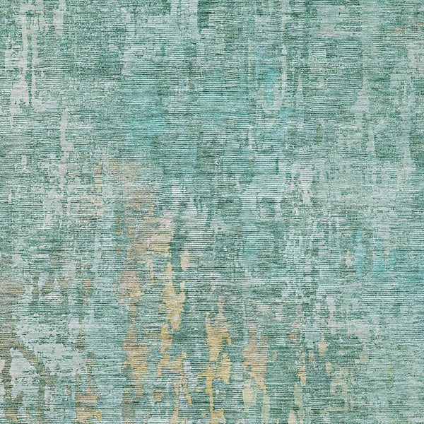 HomeRoots 5' Teal Blue Abstract Rug - Washable, Durable, Stylish Indoor/Outdoor Area Rug for High-Traffic Spaces 8' X 10' 607893