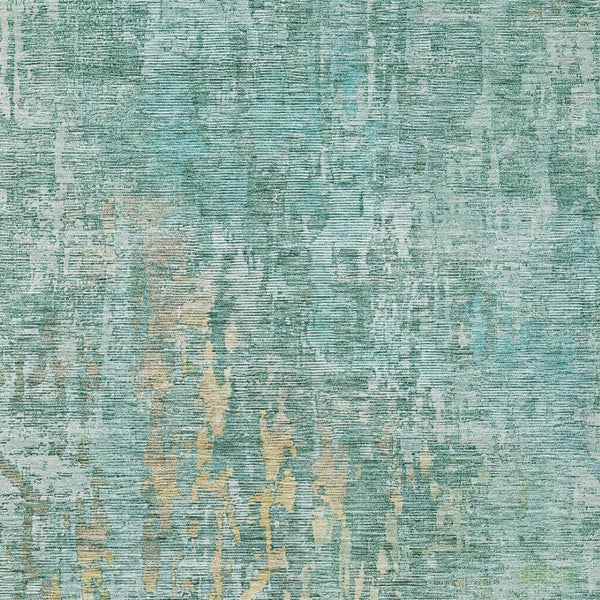 HomeRoots 5' Teal Blue Abstract Rug - Washable, Durable, Stylish Indoor/Outdoor Area Rug for High-Traffic Spaces 10' X 14' 607895