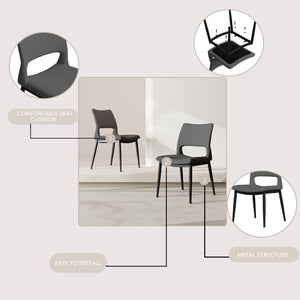 English Elm Modern Minimalist Grey Pu Leather Dining Chairs Set Of 2 – Stylish, Ergonomic, Durable For Any Space W1727P251123