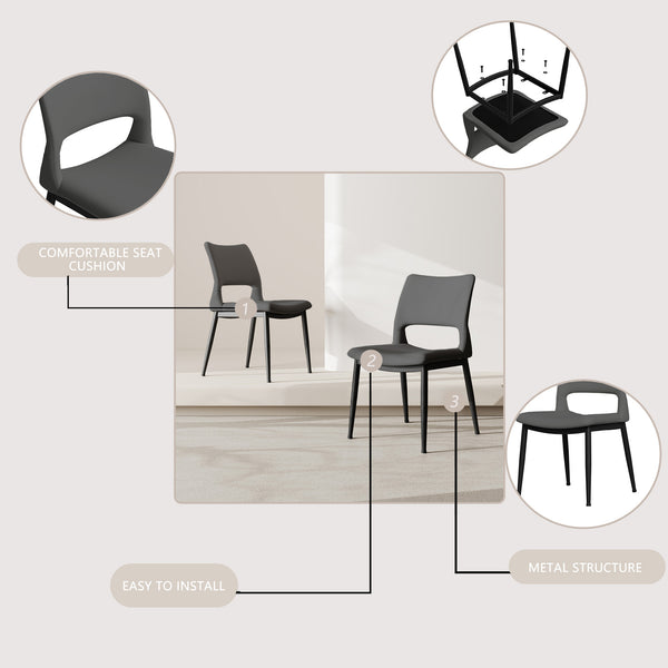 English Elm Modern Minimalist Grey Pu Leather Dining Chairs Set Of 2 – Stylish, Ergonomic, Durable For Any Space W1727P251123