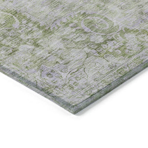 HomeRoots 5' Olive Green Floral Medallion Area Rug – Durable, Washable & Perfect for Indoor or Outdoor Spaces 8' X 10' 607911