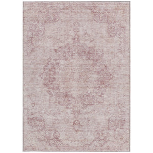 HomeRoots 5' Pink Floral Medallion Area Rug - Durable, Washable Design for Indoor & Outdoor Spaces 8' X 10' 607917
