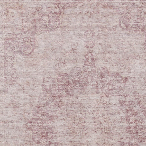 HomeRoots 5' Pink Floral Medallion Area Rug - Durable, Washable Design for Indoor & Outdoor Spaces 8' X 10' 607917
