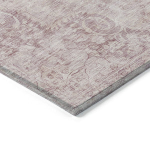 HomeRoots 5' Pink Floral Medallion Area Rug - Durable, Washable Design for Indoor & Outdoor Spaces 9' X 12' 607918