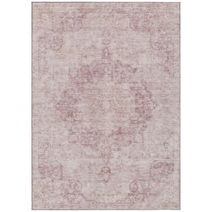 HomeRoots 5' Pink Floral Medallion Area Rug - Durable, Washable Design for Indoor & Outdoor Spaces 10' X 14' 607919