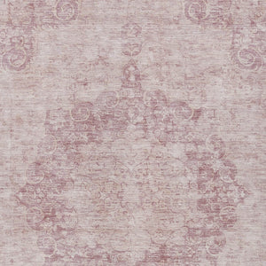 HomeRoots 5' Pink Floral Medallion Area Rug - Durable, Washable Design for Indoor & Outdoor Spaces 10' X 14' 607919
