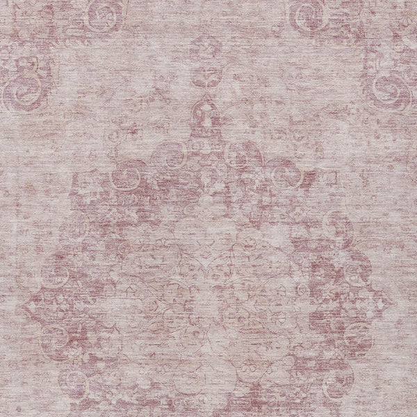 HomeRoots 5' Pink Floral Medallion Area Rug - Durable, Washable Design for Indoor & Outdoor Spaces 10' X 14' 607919