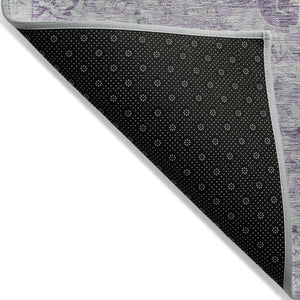 HomeRoots 5' Purple Floral Medallion Area Rug - Durable, Washable Design for Indoor and Outdoor Spaces 9' X 12' 607924