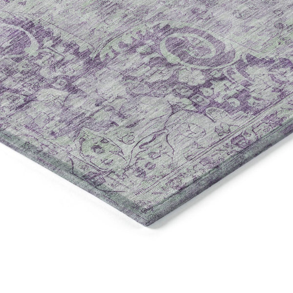 HomeRoots 5' Purple Floral Medallion Area Rug - Durable, Washable Design for Indoor and Outdoor Spaces 9' X 12' 607924