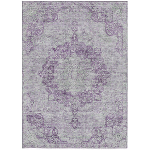 HomeRoots 5' Purple Floral Medallion Area Rug - Durable, Washable Design for Indoor and Outdoor Spaces 10' X 14' 607925
