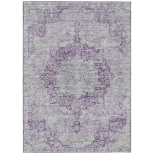 HomeRoots 5' Purple Floral Medallion Area Rug - Durable, Washable Design for Indoor and Outdoor Spaces 10' X 14' 607925