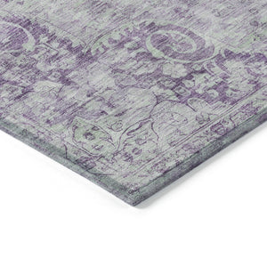 HomeRoots 5' Purple Floral Medallion Area Rug - Durable, Washable Design for Indoor and Outdoor Spaces 10' X 14' 607925