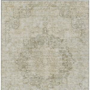 HomeRoots 5' Sage Floral Medallion Area Rug - Durable, Washable Design Perfect for Indoor and Outdoor Spaces 5' X 8' 607933
