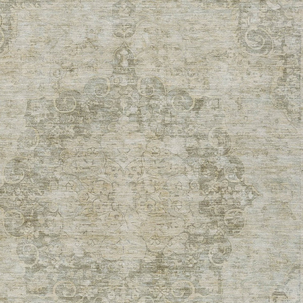 HomeRoots 5' Sage Floral Medallion Area Rug - Durable, Washable Design Perfect for Indoor and Outdoor Spaces 5' X 8' 607933