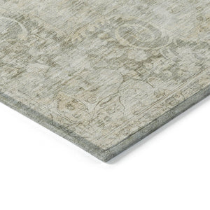 HomeRoots 5' Sage Floral Medallion Area Rug - Durable, Washable Design Perfect for Indoor and Outdoor Spaces 8' Round 607934