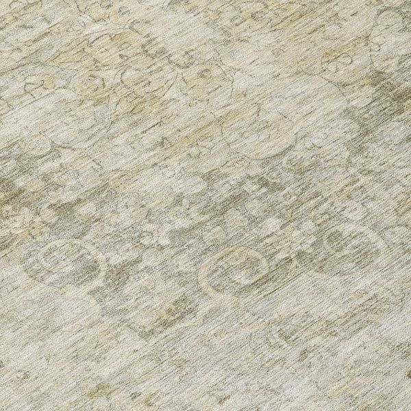HomeRoots 5' Sage Floral Medallion Area Rug - Durable, Washable Design Perfect for Indoor and Outdoor Spaces 8' Round 607934