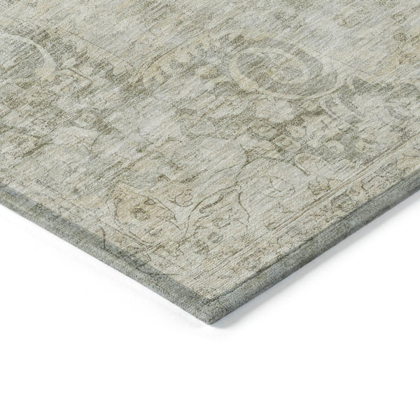 HomeRoots 5' Sage Floral Medallion Area Rug - Durable, Washable Design Perfect for Indoor and Outdoor Spaces 8' X 10' 607935