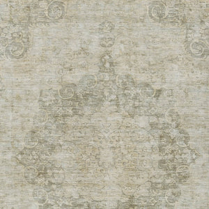 HomeRoots 5' Sage Floral Medallion Area Rug - Durable, Washable Design Perfect for Indoor and Outdoor Spaces 9' X 12' 607936