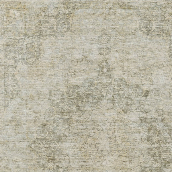 HomeRoots 5' Sage Floral Medallion Area Rug - Durable, Washable Design Perfect for Indoor and Outdoor Spaces 10' X 14' 607937