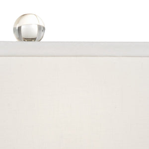 Wildwood Anson Crystal Table Lamp With Antique Brass Accents, White Linen Shade, Radiant Faceted Glow 60795