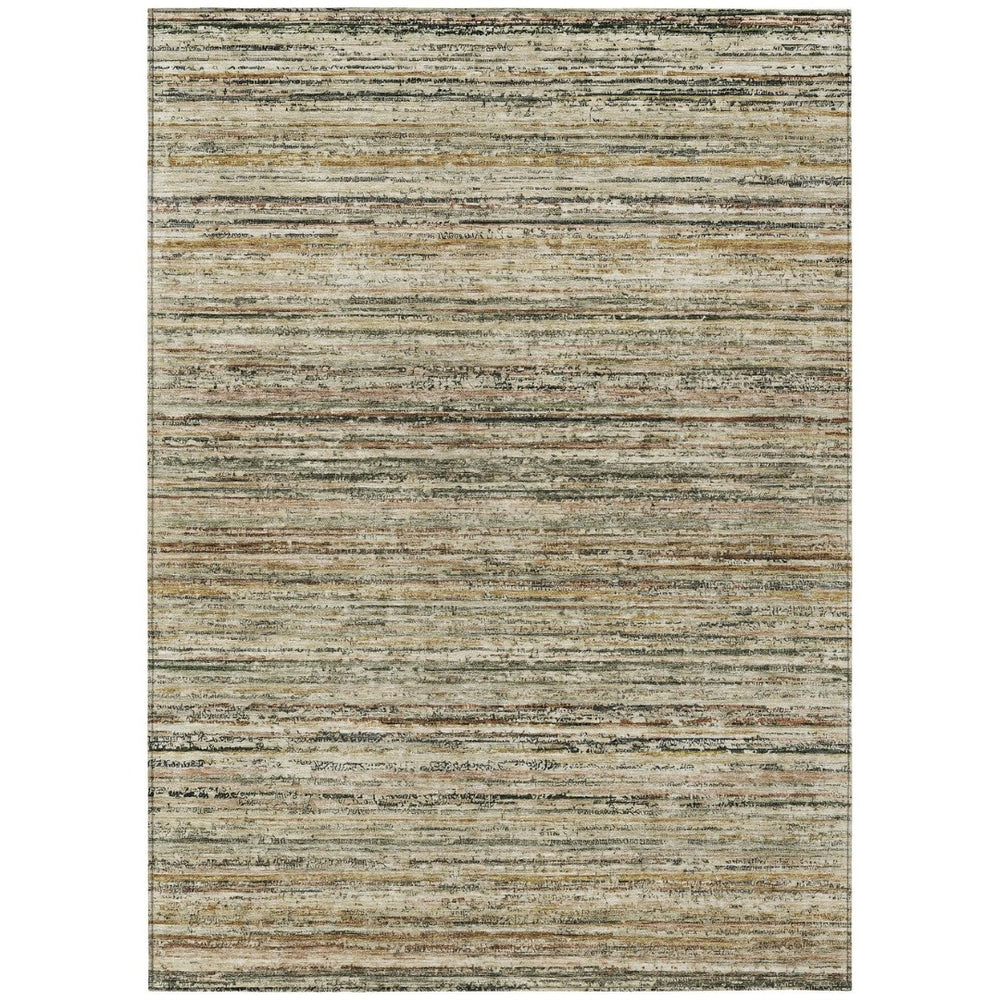 HomeRoots 5' Beige Striped Area Rug - Stylish, Washable, Durable for Indoor & Outdoor Use, Pet-Friendly Design 9' X 12' 607954