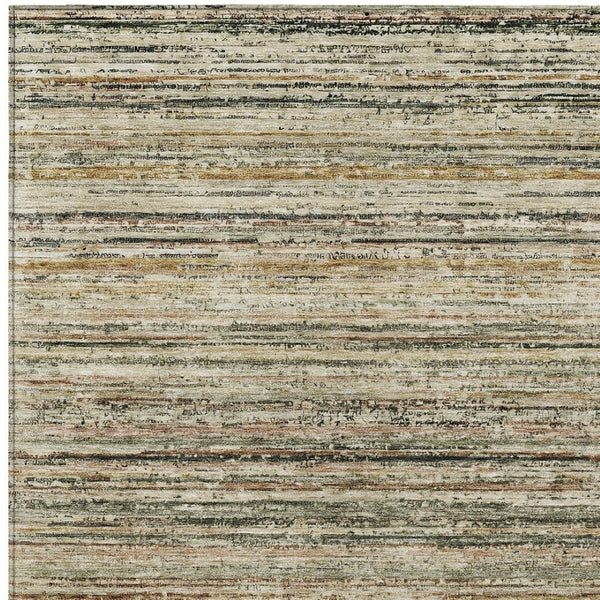 HomeRoots 5' Beige Striped Area Rug - Stylish, Washable, Durable for Indoor & Outdoor Use, Pet-Friendly Design 10' X 14' 607955
