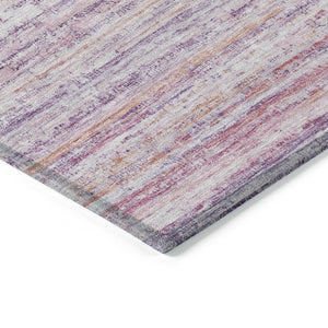 HomeRoots 5' Stylish Mauve Striped Washable Area Rug – Durable, Stain Resistant, Perfect for Indoor & Outdoor Use 5' X 8' 607957