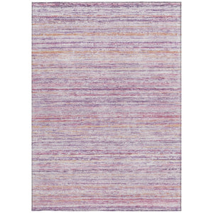 HomeRoots 5' Stylish Mauve Striped Washable Area Rug – Durable, Stain Resistant, Perfect for Indoor & Outdoor Use 9' X 12' 607960