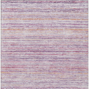HomeRoots 5' Stylish Mauve Striped Washable Area Rug – Durable, Stain Resistant, Perfect for Indoor & Outdoor Use 9' X 12' 607960