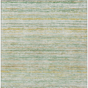 HomeRoots 5' Mint Green Striped Washable Area Rug for Indoor and Outdoor Spaces – Durable, Stylish, Easy Care 5' X 8' 607963