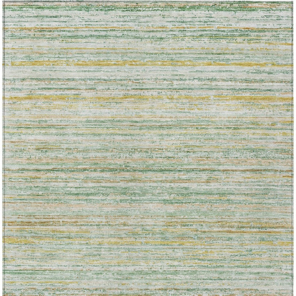 HomeRoots 5' Mint Green Striped Washable Area Rug for Indoor and Outdoor Spaces – Durable, Stylish, Easy Care 5' X 8' 607963