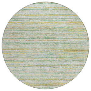 HomeRoots 5' Mint Green Striped Washable Area Rug for Indoor and Outdoor Spaces – Durable, Stylish, Easy Care 8' Round 607964