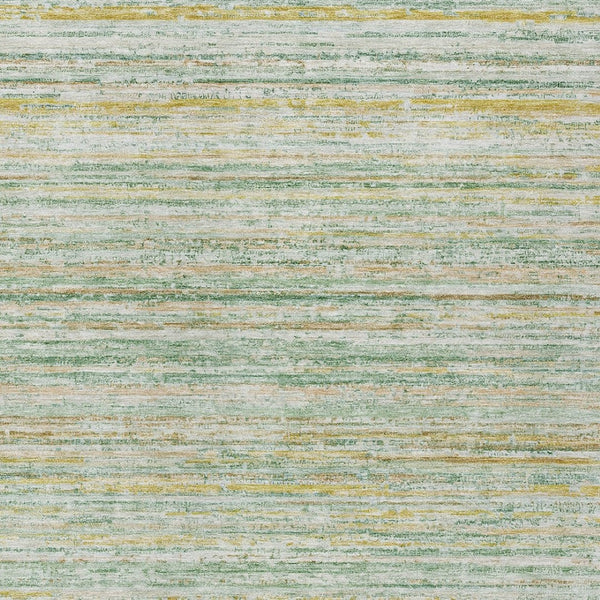 HomeRoots 5' Mint Green Striped Washable Area Rug for Indoor and Outdoor Spaces – Durable, Stylish, Easy Care 9' X 12' 607966