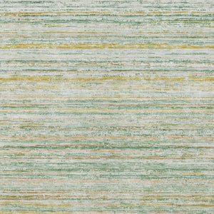 HomeRoots 5' Mint Green Striped Washable Area Rug for Indoor and Outdoor Spaces – Durable, Stylish, Easy Care 10' X 14' 607967