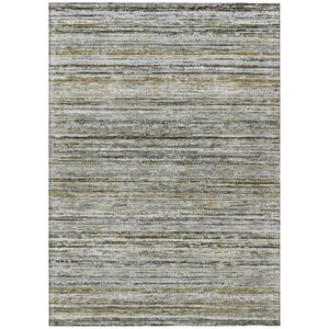 HomeRoots 5' Durable Pewter Striped Area Rug for Indoor & Outdoor Use – Stylish, Washable, and Stain-Resistant! 5' X 8' 607969