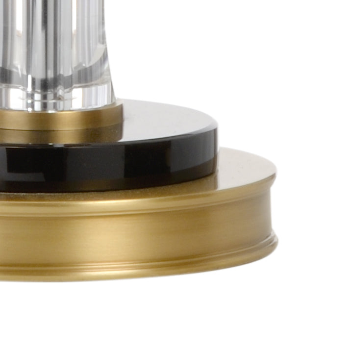 Wildwood Fiji Crystal Table Lamp With Antique Brass Accents — Slim 33.5" Transitional Light For Bedsides 60797