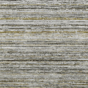 HomeRoots 5' Durable Pewter Striped Area Rug for Indoor & Outdoor Use – Stylish, Washable, and Stain-Resistant! 9' X 12' 607972