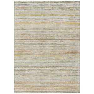 HomeRoots 5' Sage Striped Washable Area Rug – Elegant, Durable Design for Indoor and Outdoor Versatility 8' X 10' 607977