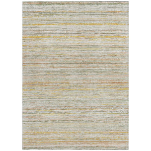 HomeRoots 5' Sage Striped Washable Area Rug – Elegant, Durable Design for Indoor and Outdoor Versatility 8' X 10' 607977