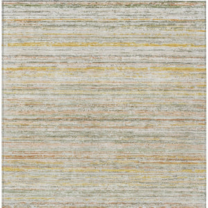 HomeRoots 5' Sage Striped Washable Area Rug – Elegant, Durable Design for Indoor and Outdoor Versatility 9' X 12' 607978