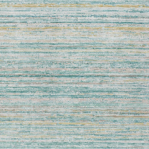 HomeRoots 5' Teal Blue Striped Washable Area Rug - Durable, Stain-Resistant, Perfect for Indoor & Outdoor Use 10' X 14' 607985
