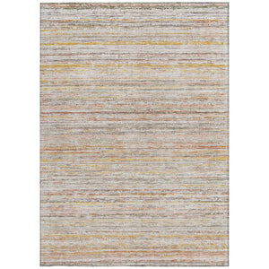 HomeRoots 5' Terra Cotta Striped Area Rug - Washable Indoor/Outdoor Style, Durable, Easy-Care Design for All Spaces 5' X 8' 607987